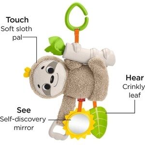 FISHER Price Sloth Toy for stroller teething vibrate mirror